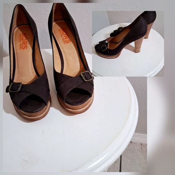 Michael Kors Brown Suede Heels Size 8.5M - Picture 1 of 5
